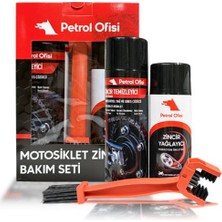 Petrol Ofisi Zincir Bakım Seti (Zincir Yağı+Zincir Temizleyici+Fırça)