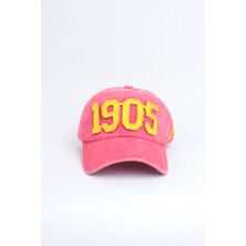 Kapin 1905 Aslan Yazılı Eskitme Premium Unisex Şapka - Kırmızı