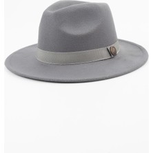 Kapin Gri Fötr Panama Şapka Yüksek Kaliteli Pamuklu Malzeme ile Konforlu Kullanım