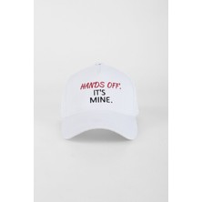 Kapin Hands Off It's Mine Yazılı Nakışlı Baseball Cap Şapka - Beyaz