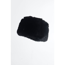 Kapin Siyah Suni Kürk Peluş Kalpak Şapka