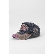 Kapin Nakışlı Cap Baseball Şapka - Füme