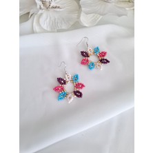 İpar Aksesuar Kum Boncuk Oya El Yapımı Küpe