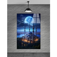 Marsilyan Camii ve Ay Cam Tablo Ev Dekorasyon,balkon Dekorasyonu,dekoratif,duvar Tablo,mutfak Tablo