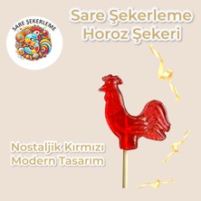 Horoz Şekeri (75'li) Kutu Kırmızı Renk Karışık Meyve Aromalı Ahşap Saplı (12 Gr)