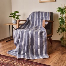 Evidea Soft Mavruz Pamuklu Tv Battaniyesi - Mavi - 130X170 cm