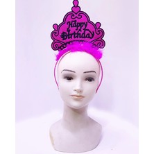 Mercansa Happy Birthday Neon Fuşya Renk Doğum Günü Tacı 24X15 cm