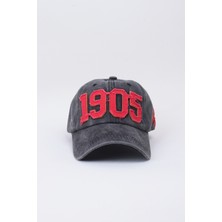 Kapin 1905 Aslan Yazılı Eskitme Premium Unisex Şapka - Füme