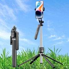 Mercansa Kumandalı 360 Derece Dönebilen Cep Telefonu ve Kamera Tripodu 2.2m Uzayabilen Selfie Çubuğu