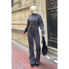 Madmext Füme Ispanyol Paça Kadın Eşofman Takımı MG2203