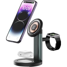 Storemax 1 Arada Manyetik Uyumlu Qi2 Kablosuz Şarj ile Uyumlu- ile Uyumlu- ile Uyumlu (S36-A 3in1)