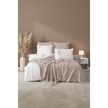 Amara Vizon Nakışlı Çift Kişilik %100 Pamuklu Nevresimli Pike Seti - 7 Parça Çeyiz Seti