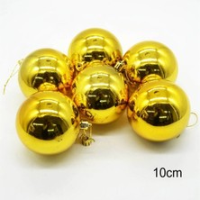 Empressco 6'lı Parlak Altın Top Yılbaşı Ağacı Süsü, 10CM, Şık ve Renkli Dekorasyon Aksesuarı