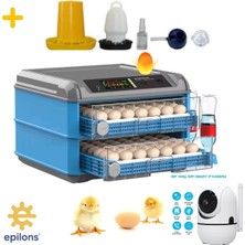 Mercansa Tam Otomatik 128 Yumurta Kapasiteli Kuluçka Makinesi - Civciv Kaz Hindi Ördek Yetiştiriciliği Wifi Kamera Hediyeli