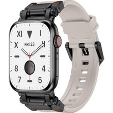 Storemax Ile Uyumlu 42MM KRD-101 Titanyum Metal Başlıklı Silikon Kordon Siyah-Starlight