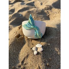 Megg  El Yapımı Deniz Kızı Seramik Kase  – 300ML Özgün Kabartma Tasarım