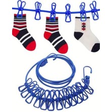 Storemax 12 Adet Mandallı Taşınabilir Elastik Balkon Koridor Ev Koridor Yatak Odası Ofis Çamaşır Asma Ipi