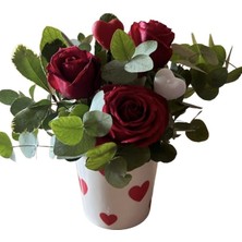 Megg Altı Delikli Kalpli Seramik Saksı