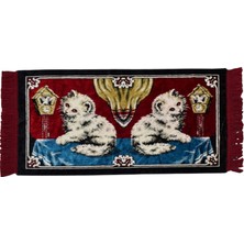 Kilim Antik Doğa Tasvirli Kedi Temalı Duvar Halısı - Yeni 0383 - Çok Renkli
