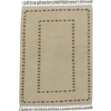 Kilim Antik El Dokuma Modern Tek Renk Milas Yün Halı 0385 - Yeni - Bej