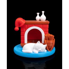 Empressco Renkli Kedi ve Şömine Temalı 3D Baskı LED Masa Lambası