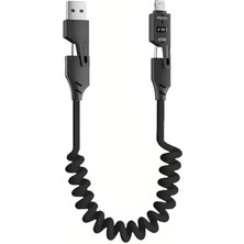 Storemax 4 In 1 Çoklu USB Şarj Kablosu: 1,5 M, Type C To Lightning Örgü Şarj Kablosu USB A/usb C 65W Tip C/27W Pd Her Cihaz ile Uyumlu Metal Başlıklı U110