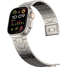 Storemax ile Uyumlu Titanyum Serisi Manyetik Tokalı Hafif ve Rahat Çelik Kordon Kayış (42-44-45-46-49 Mm) Boyutlarına Uyumlu (Titanyum, Symetric)