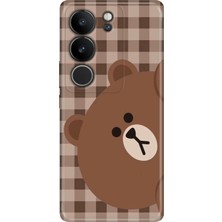 Senada Vivo V29 5g Kılıf Desenli Baskılı Tpu Rubber Kapak Ekose Bear
