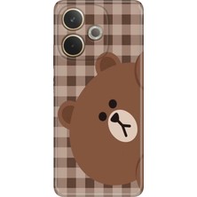 Senada Oppo A5 Pro Kılıf Desenli Baskılı Tpu Rubber Kapak Ekose Bear