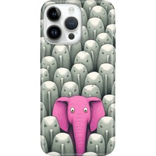 Senada iPhone 16 Pro Kılıf Desenli Baskılı Tpu Rubber Kapak Elephant
