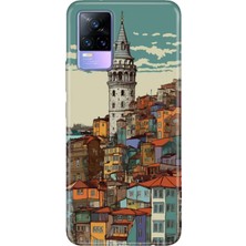 Senada Vivo V21E Kılıf Desenli Baskılı Tpu Rubber Kapak Galata
