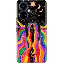 Senada Tecno Camon 19 Pro Kılıf Desenli Baskılı Tpu Rubber Kapak Ay Kız