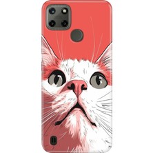 Senada iPhone 7 Plus - 8 Plus Kılıf Desenli Baskılı Tpu Rubber Kapak Beyaz Kedi