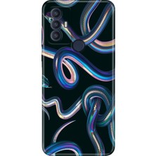 Senada Tcl 30 Se Kılıf Desenli Baskılı Tpu Rubber Kapak Fosforlu Yılan