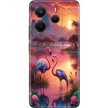 Senada Xiaomi Redmi Note 14 4g Kılıf Desenli Baskılı Tpu Rubber Kapak FLAMINGO888