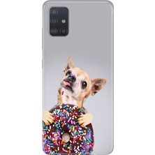 Senada Samsung Galaxy A71 Kılıf Desenli Baskılı Tpu Rubber Kapak Donut-Dog