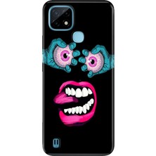 Senada Realme C21 Kılıf Desenli Baskılı Tpu Rubber Kapak Angry