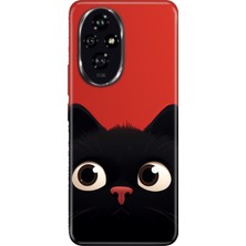 Senada Honor 200 Pro Kılıf Desenli Baskılı Tpu Rubber Kapak Cat Red