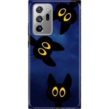 Senada Samsung Galaxy Note 20 Ultra Kılıf Desenli Baskılı Tpu Rubber Kapak Karanlık Kedileri