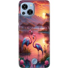 Senada Reeder S23 Pro Max Kılıf Desenli Baskılı Tpu Rubber Kapak FLAMINGO888