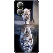Senada Realme 12 Lite Kılıf Desenli Baskılı Tpu Rubber Kapak Big Cat