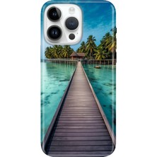 Adasena iPhone 14 Pro Kılıf Desenli Baskılı Tpu Rubber Kapak Maldives