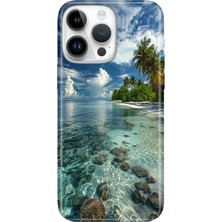 Adasena iPhone 13 Pro Kılıf Desenli Baskılı Tpu Rubber Kapak Maldivler 50