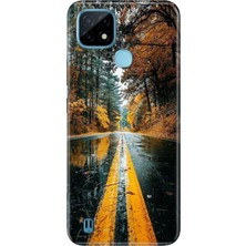 Adasena Realme C21 Kılıf Desenli Baskılı Tpu Rubber Kapak Korku Yolu