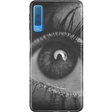 Senada Samsung Galaxy A7 2018 Kılıf Desenli Baskılı Tpu Rubber Kapak Hologram Göz