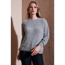 Fashion Friends Regular Fit Bisiklet Yaka Şönil Kazak Bayan Kazak 25K0160K1