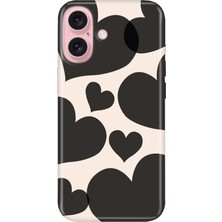Adasena iPhone 16 Kılıf Desenli Baskılı Tpu Rubber Kapak Matte Heart