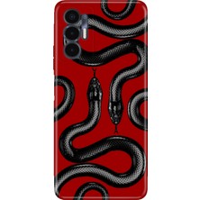 Adasena Tecno Pova 3 Kılıf Desenli Baskılı Tpu Rubber Kapak Yılan Moda