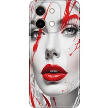 Adasena Vivo Y28 Kılıf Desenli Baskılı Tpu Rubber Kapak Lady