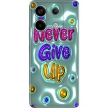 Adasena Xiaomi Redmi Note 13 Pro 5g - Poco X6 Kılıf Desenli Baskılı Tpu Rubber Kapak Never Give Up